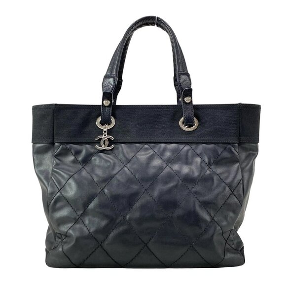 CHANEL Paris Biarritz Tote MM - Black Tote Bag 952-071125 - Picture 1 of 13